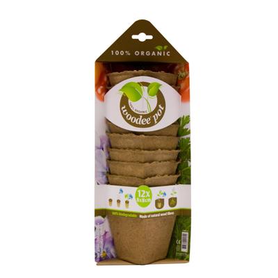 Houtvezel kweekpotjes - 24x - 8 x 7 cm - stekpotjes - Kweekbak - Turfpotjes - moestuin