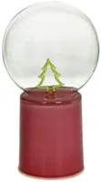Kersten kerstfiguur glas kerstboom led 10x10x17cm roze, transparant