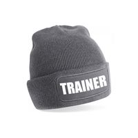 Trainer muts voor volwassenen - grijs - trainer - wintermuts - beanie - one size - unisex - thumbnail