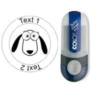 Gekke hond - stempel met tekst, rond Ø 25mm (Nr. 52)