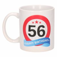 Verjaardag 56 jaar verkeersbord mok / beker   -