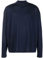 Jil Sander pull en maille fine à col montant - Bleu