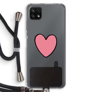 Hartje: Samsung Galaxy A22 5G Transparant Hoesje met koord