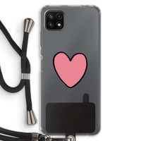 Hartje: Samsung Galaxy A22 5G Transparant Hoesje met koord