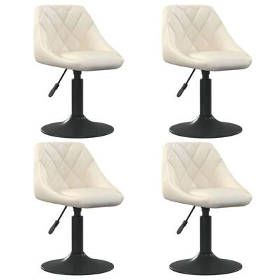 Eetkamerstoelen draaibaar 4 st fluweel crèmekleurig