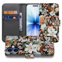 iPhone 17 Portemonnee Hoesje Dark Flowers