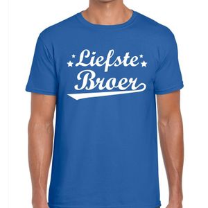 Liefste broer cadeau t-shirt blauw heren