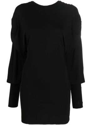 The Attico robe à manches froncées - Noir