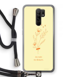 No rain no flowers: Xiaomi Redmi 9 Transparant Hoesje met koord