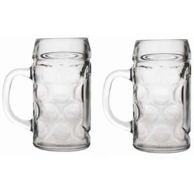 2x Bierpullen/Bierglazen van 1 liter - Bierglazen