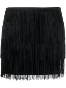 PINKO minijupe frangée à taille haute - Noir