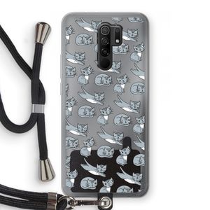 Poezen: Xiaomi Redmi 9 Transparant Hoesje met koord