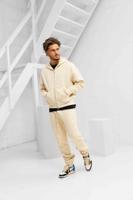Cou7ure Essentials Basic Zipper Trainingspak Heren Beige - Maat S - Kleur: Beige | Soccerfanshop