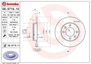 Remschijf BREMBO, Remschijftype: Massief, u.a. fÃ¼r CitroÃ«n, Peugeot