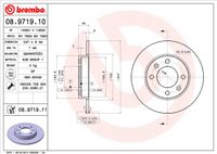 Remschijf BREMBO, Remschijftype: Massief, u.a. fÃ¼r CitroÃ«n, Peugeot - thumbnail