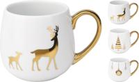Beker new bone porcelain 375ml kerstversiering - Nampook