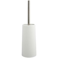Toiletborstel in houder/WC-borstel - ivoor wit - kunststof - 35 cm