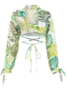 Amir Slama chemise crop imprimée - Vert