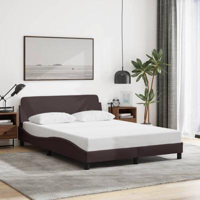 Bedframe "Dover" stof donkerbruin 140x190 cm