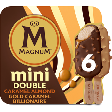 Magnum Mini IJs Double Caramel & Almond Billionaire 6 stuks 6 x 55ml bij Jumbo