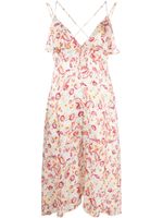 ISABEL MARANT robe mi-longue Palma à fleurs imprimées - Blanc