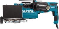 Makita hr2630tx12 combihamer | sds-plus | met verwisselbare boorkop 800w 2.4j + 17-delige boor/beitelset - hr2630tx12