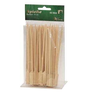 50x Bamboe houten sate prikkers/spiezen 15 cm   -