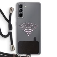 Home Is Where The Wifi Is: Samsung Galaxy S21 Transparant Hoesje met koord