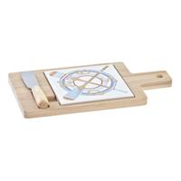 Kaasplank DKD Home Decor Bamboe Aluminium Keramiek 21,5 x 11,8 x 1,5 cm (3 Onderdelen)
