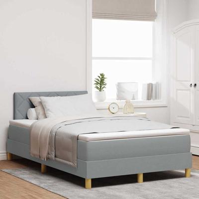 Boxspringbed met matras met matras Lichtgrijs 120 x 190 cm Stof