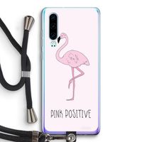 Pink positive: Huawei P30 Transparant Hoesje met koord