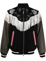 DSQUARED2 frayed-trim bomber jacket - Noir