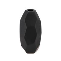 Bloemenvaas geometrische vlakken model - zwart - D15 x H33 cm - moderne vaas
