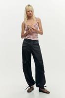 Satijnen cargobroek - BLACK - M