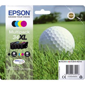 Epson Inktcartridge T3476, 34XL Origineel Combipack Zwart, Cyaan, Magenta, Geel C13T34764010