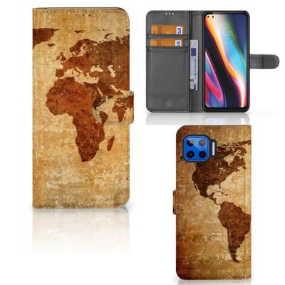 Motorola Moto G 5G Plus | Flip Cover | Wereldkaart