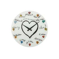 NeXtime klok 8030 Loving You, Ø43 cm, Wall, White/ Multi-color