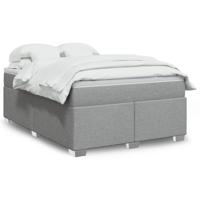 Boxspring met matras stof lichtgrijs 140x200 cm