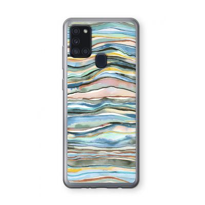 Watercolor Agate: Samsung Galaxy A21s Transparant Hoesje