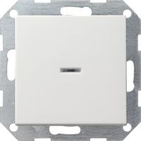 Gira System 55 1-voudig kunststof inbouw drukvlakschakelaar wissel schakelaar controle verlichting, wit (RAL9010) - thumbnail