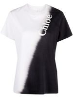 Chloé two-tone logo-print T-shirt - GREY