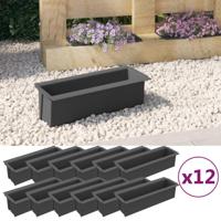 VidaXL Bloembakken voor europallets 12 st 36x13,5x9,5 cm pp grijs