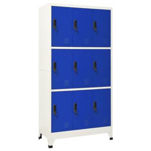 Lockerkast 90x45x180 cm staal grijs en blauw SKU: V339810