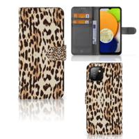 Samsung Galaxy A03 | Telefoonhoesje | Met pasjeshouder | Leopard