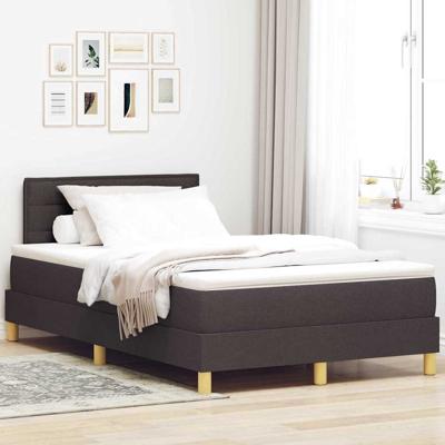 Boxspringbed met matras Donkerbruin 120 x 190 cm Stof