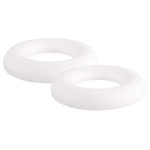 Piepschuim vorm/figuur ronde ring - 2x - wit - Dia 25 cm - Hobby materialen