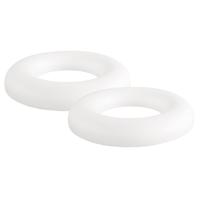 Piepschuim vorm/figuur ronde ring - 2x - wit - Dia 25 cm - Hobby materialen - thumbnail