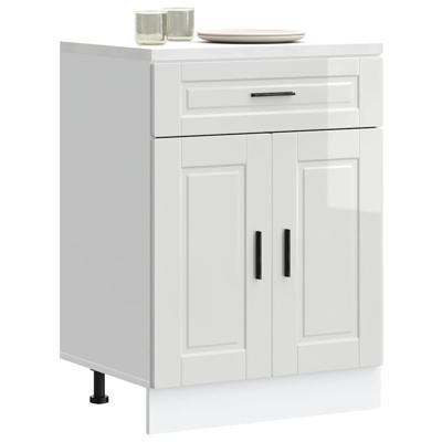 Keuken onderkast "Porto" bewerkt hout hoogglans wit