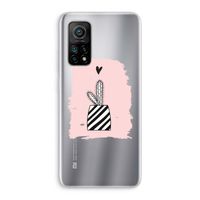Zwart-wit cactus: Xiaomi Mi 10T 5G Transparant Hoesje