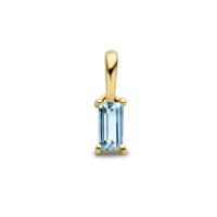 14K Geelgouden Hanger Maart Geboortesteen 9mm